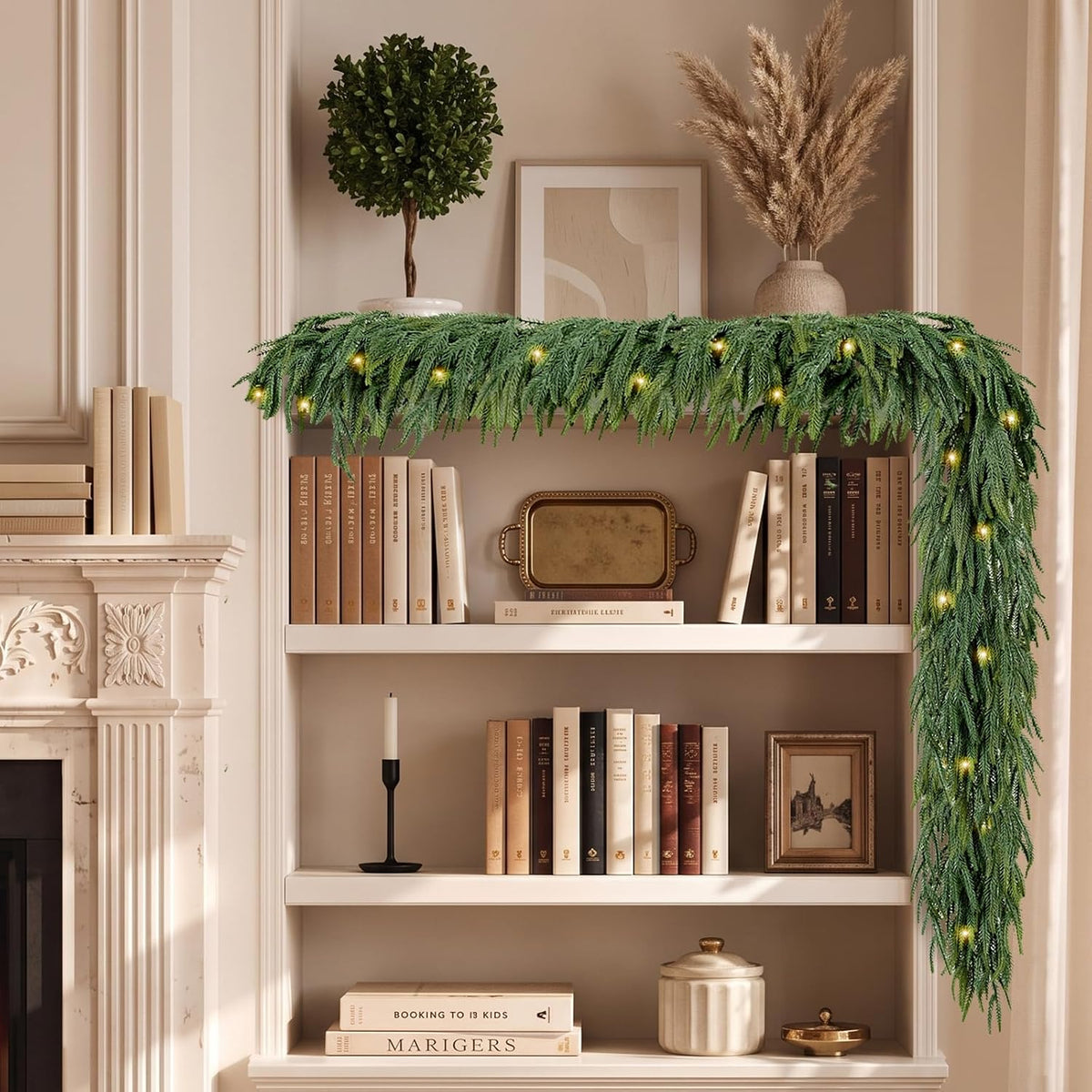 9ft christmas garland norfolk pine garland with led, package contents