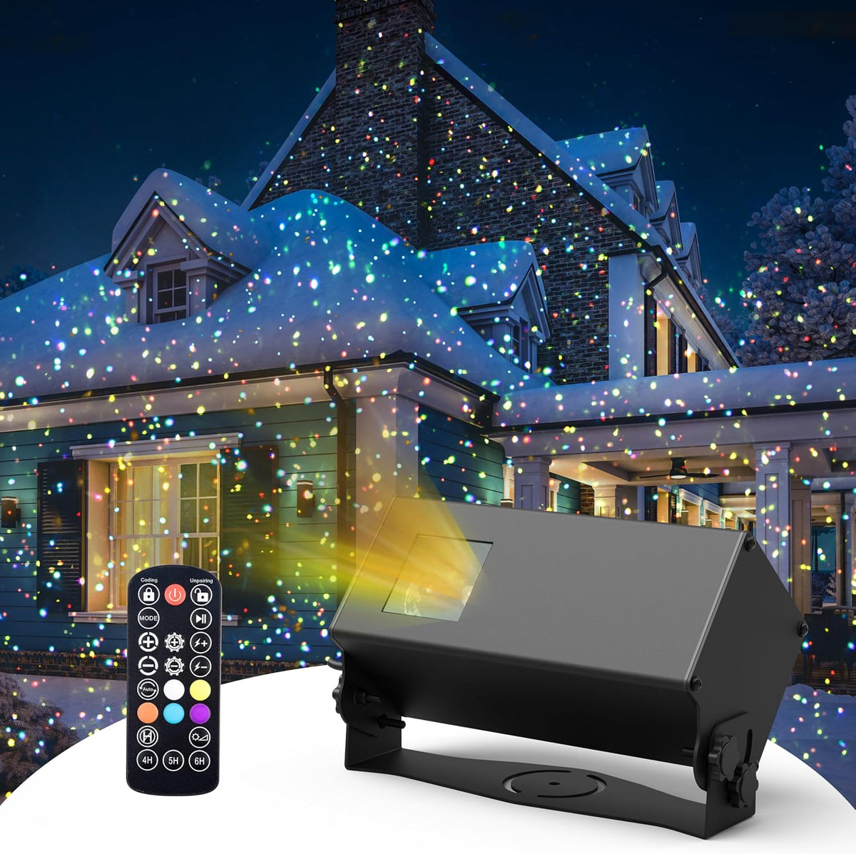 AIRIVO Outdoor Laser Lights Projector, 5 Color Motion Firefly Lights Star Sho...