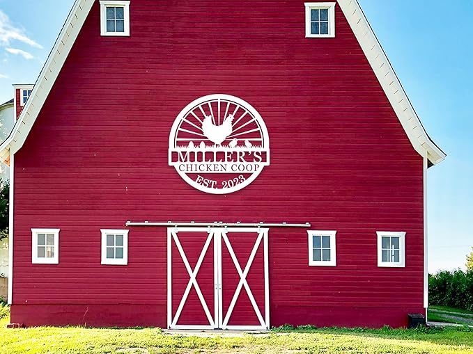 Hen House Coop Sign, Custom Chicken Coop Signs, Custom Chicken Farm Metal Sign, Family Name Metal Sign for Farm House, Our Little Coop Sign Metal Sign