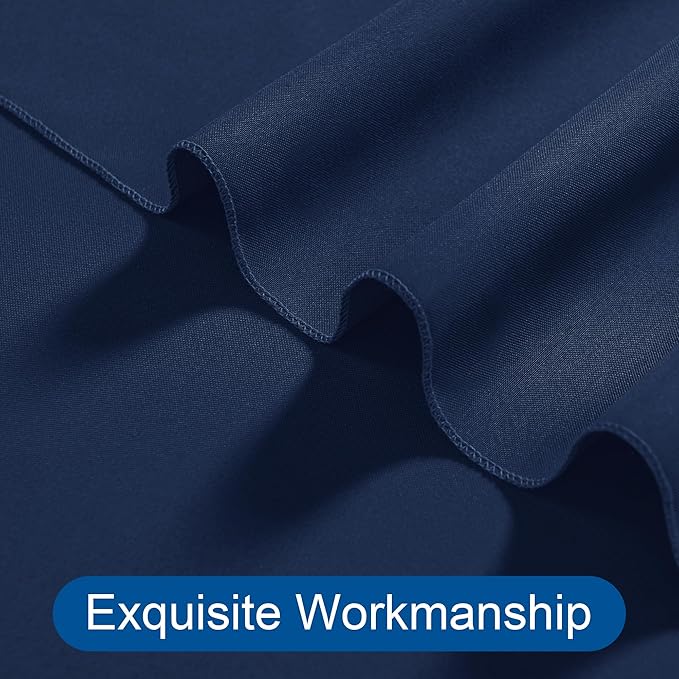 DWCN 10x7 FT Navy Blue Backdrop Curtains for Parties, Photography Backdrop Drapes with Rod Pockets for Wedding Decorations Stage Birthday Family Gatherings, 2 Panels 5ft x 7ft