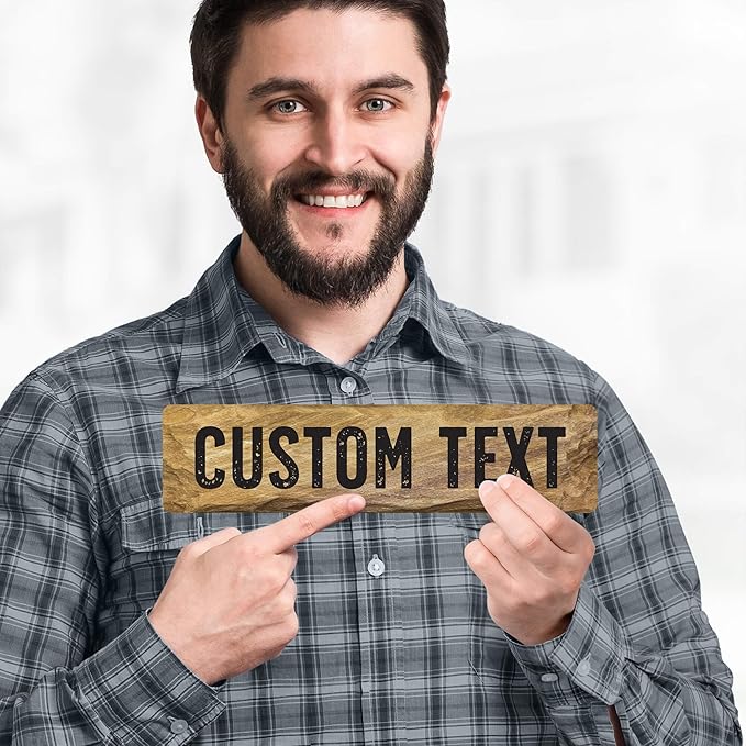 Custom Sign, Christmas Gift Custom Street Sign, 11 Font Colors, 13 Font Styles, 4 Hole Options, 22 Sizes, 3x12 Inches, Rust Free DiBound, Fade Resistant, Made in USA by My Sign Center (Stone)