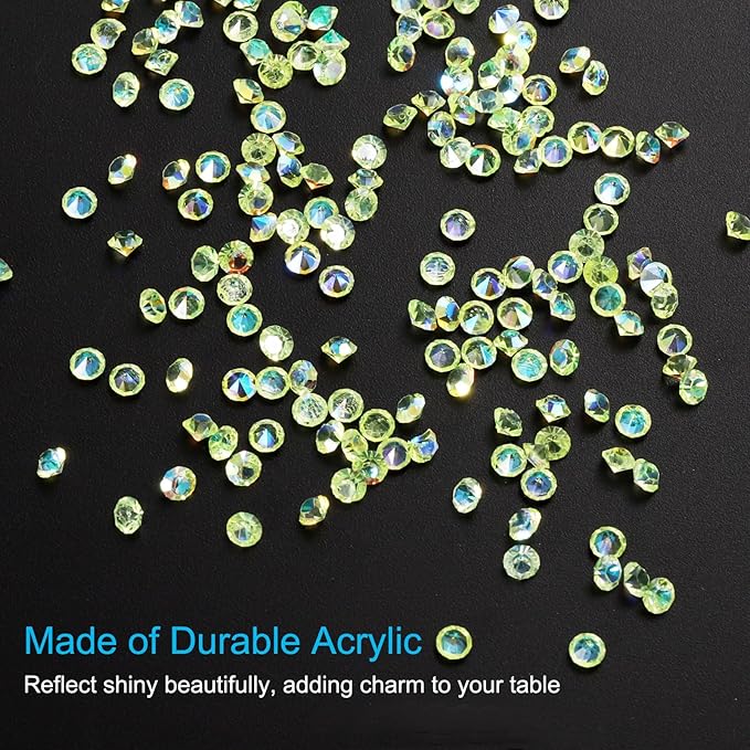PATIKIL 14000Pcs Wedding Table Scatter Confetti Crystals 3mm Acrylic Diamonds Vase Fillers Gems for Table Centerpiece Decorations Bridal Shower Party, Chartreuse AB