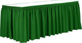 Ultimate Textile Pleat Polyester Fabric Table Skirt - Machine Washable Flame Resistant with Clips for Events, Weddings & Trade Shows, Cut & Sewn in Paterson, NJ - Emerald, 14' Shirred Pleat