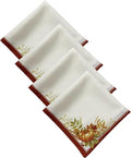 Elrene Home Fashions Autumn Pumpkin Grove Fall Napkins, Seasonal Fall Cloth Napkins, 17" x 17", Set of 4