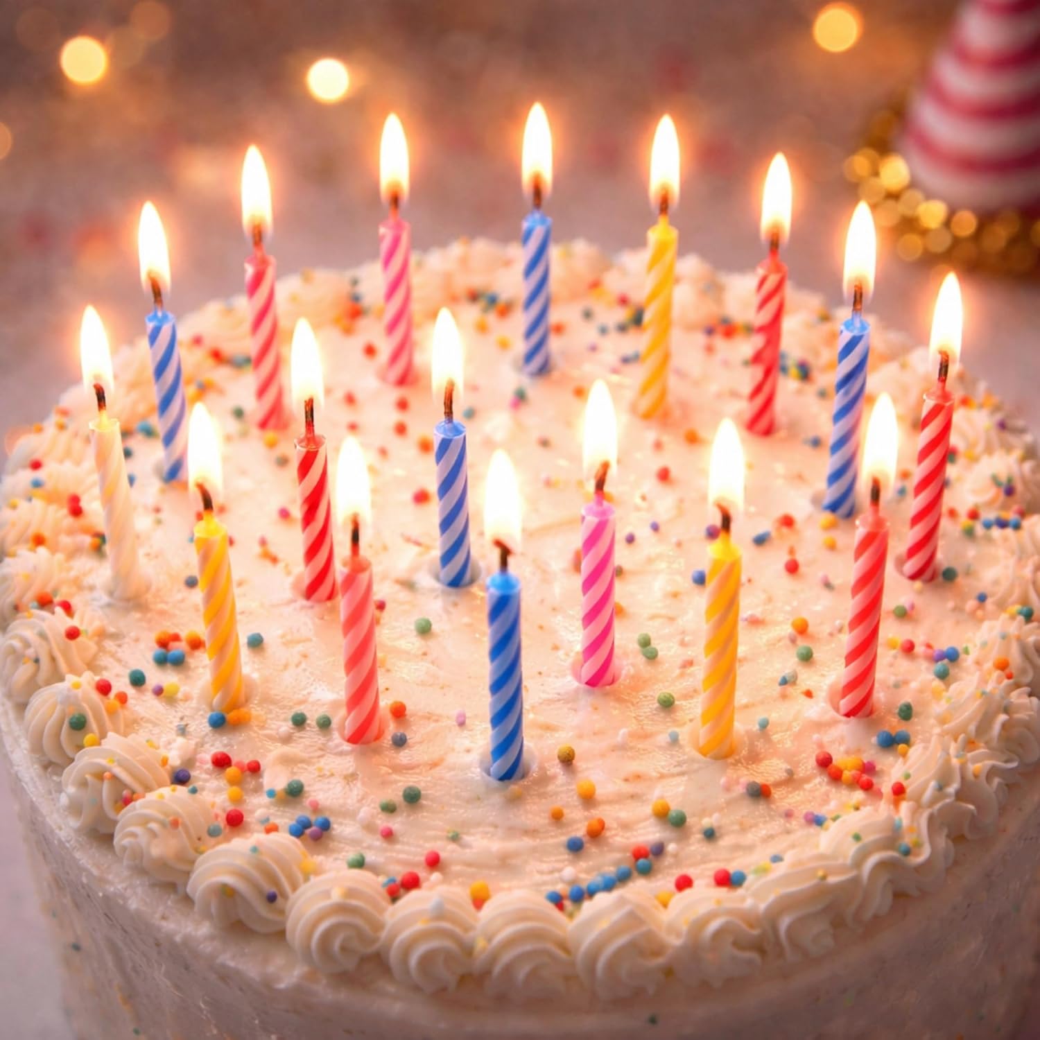 144 Count Birthday Candles Bulk – Birthday Candles for Cake, Mixed Colors Spiral Candles, Unscented Paraffin Wax Party Pack
