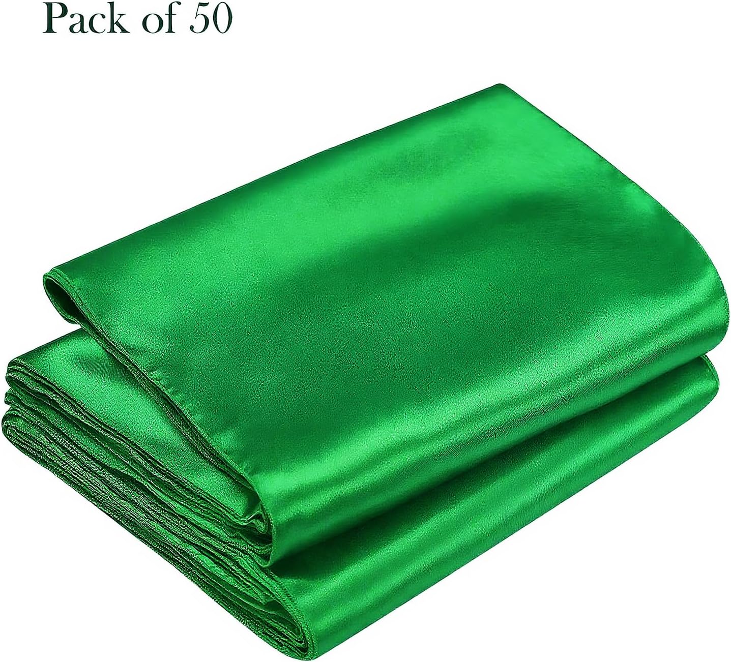 Pack of 50 Satin Green Chair Sashes Bows 7x108 Inches Chair Ribbons Ties for Wedding Party Birthday Anniversary Ceremony Bridal Shower Christmas Events Decor