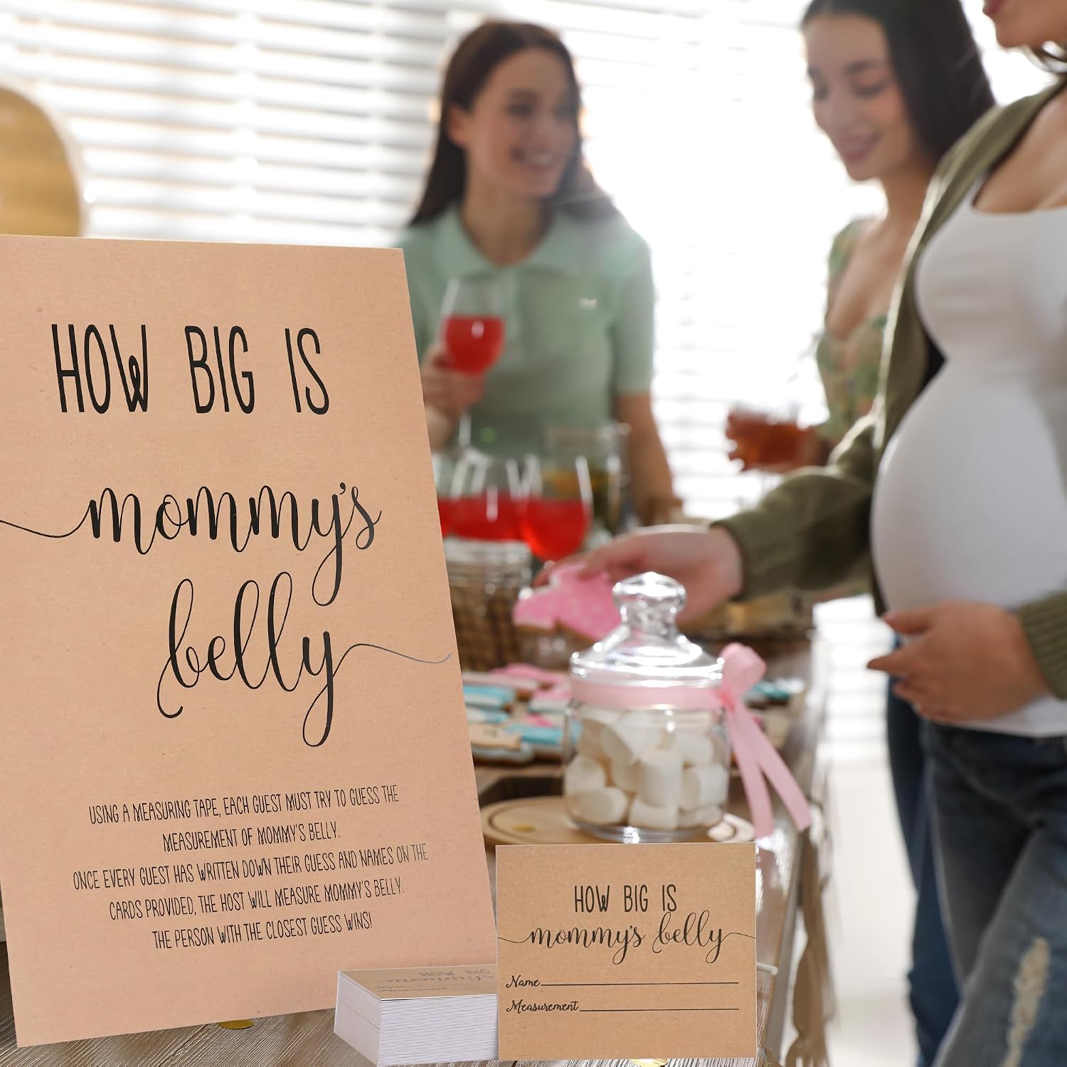 All Ewired Up How Big is Mommy's Belly? Kraft (54 Pieces) Fun, Easy Baby Shower Game, Gender Neutral Unisex