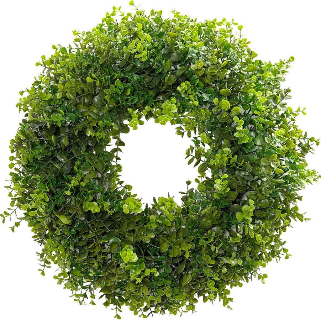 hiptree 18 inch boxwood wreath for front door,greenery, main product view