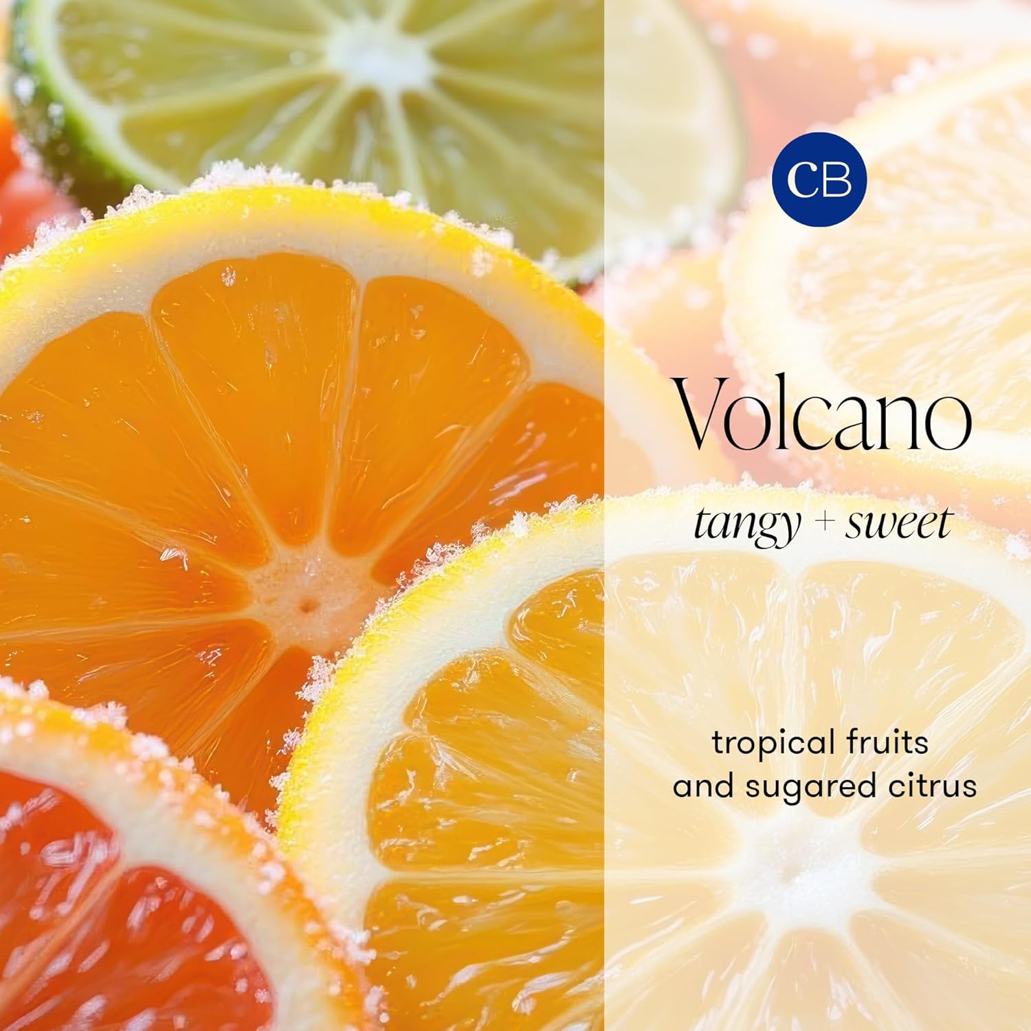 Capri Blue Volcano Scented Mini Tin Jar Candle | White, 3 oz | Printed Mini Tin Candles for Home Scented with Tropical Fruit & Sugared Citrus - Long Lasting Soy Wax Blend