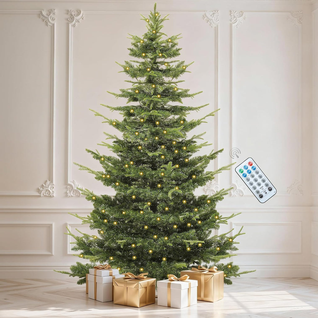 dwvo 6.5ft prelit iced aspen fir artificial christmas, main product view