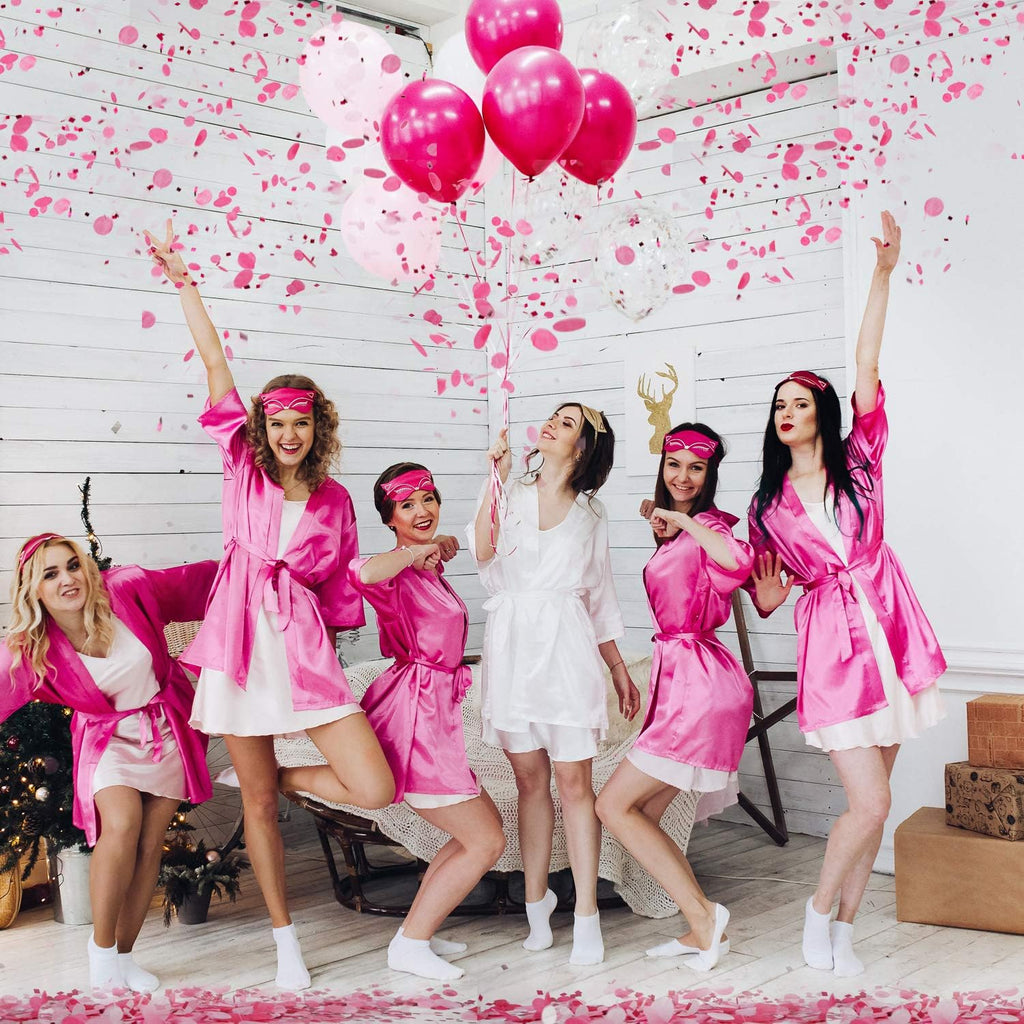 TecUnite Pink Rose Red Confetti Round Tissue Paper Table Confetti Dots for Wedding Birthday Party Decoration Arts Craft DIY Scrapbooking, 1.76 oz (1.5 cm Plus 2.5 cm)