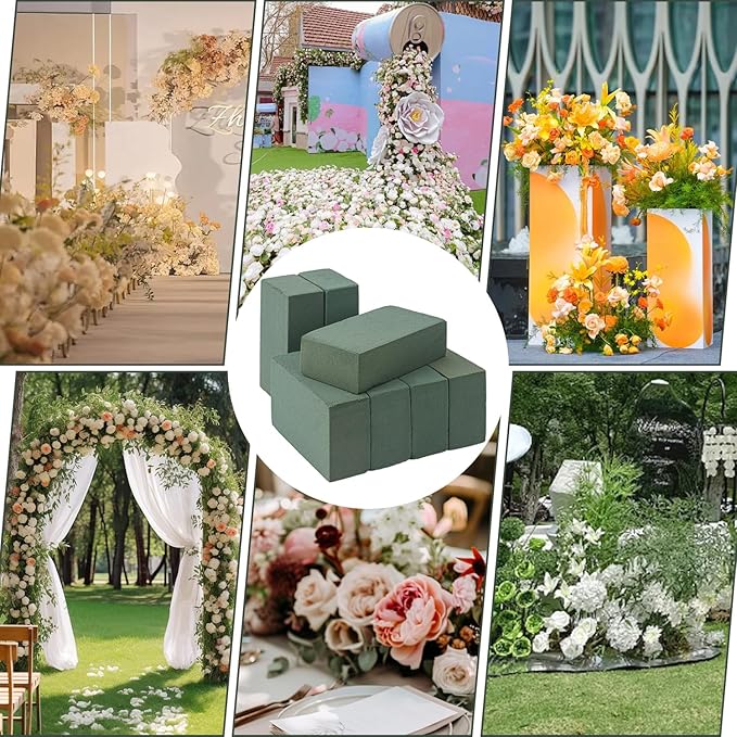 IHDYPPEW 30 PCS Green Floral Foam Blocks, 5.5"L x 3.1"W x 1.7"H Floral Foam for Flower Arrangements, Dry and Wet Florist Foam for Flowers, Flower Foam Bricks for Flowers Business, Outdoor, Weddings