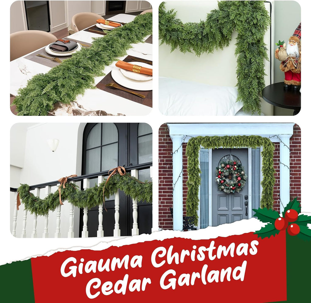 giauma 9ft double fullness artificial christmas cedar garland, package contents