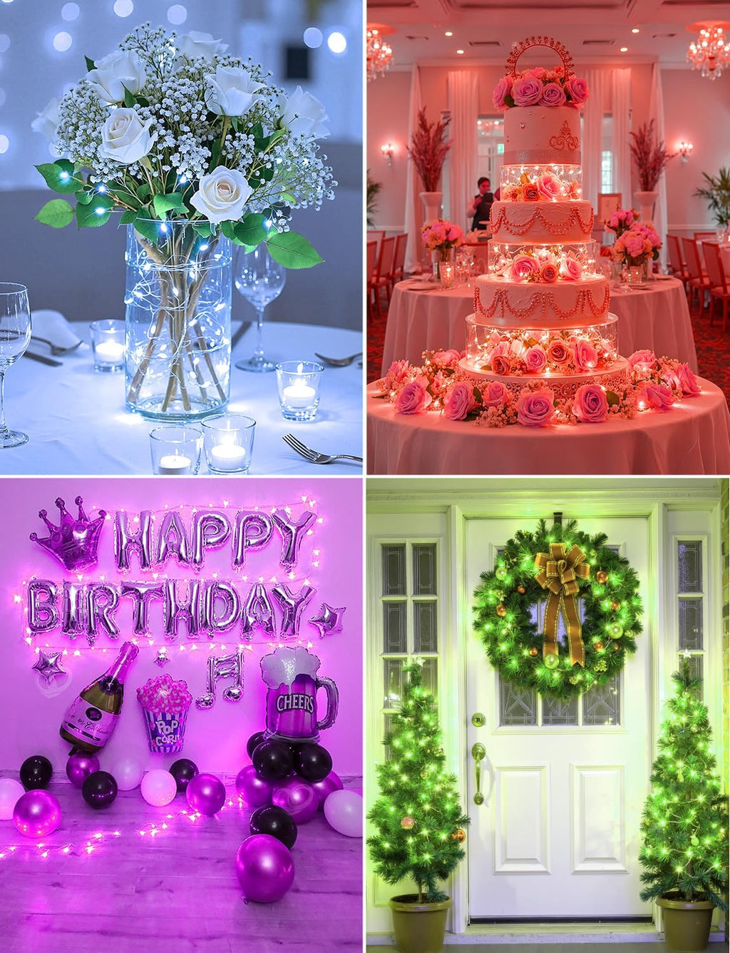 Brightown 14 Pack 6 Color LED Fairy Lights Battery Operated String Lights, 7 ft 20 LED Waterproof Silver Wire Twinkle Lights