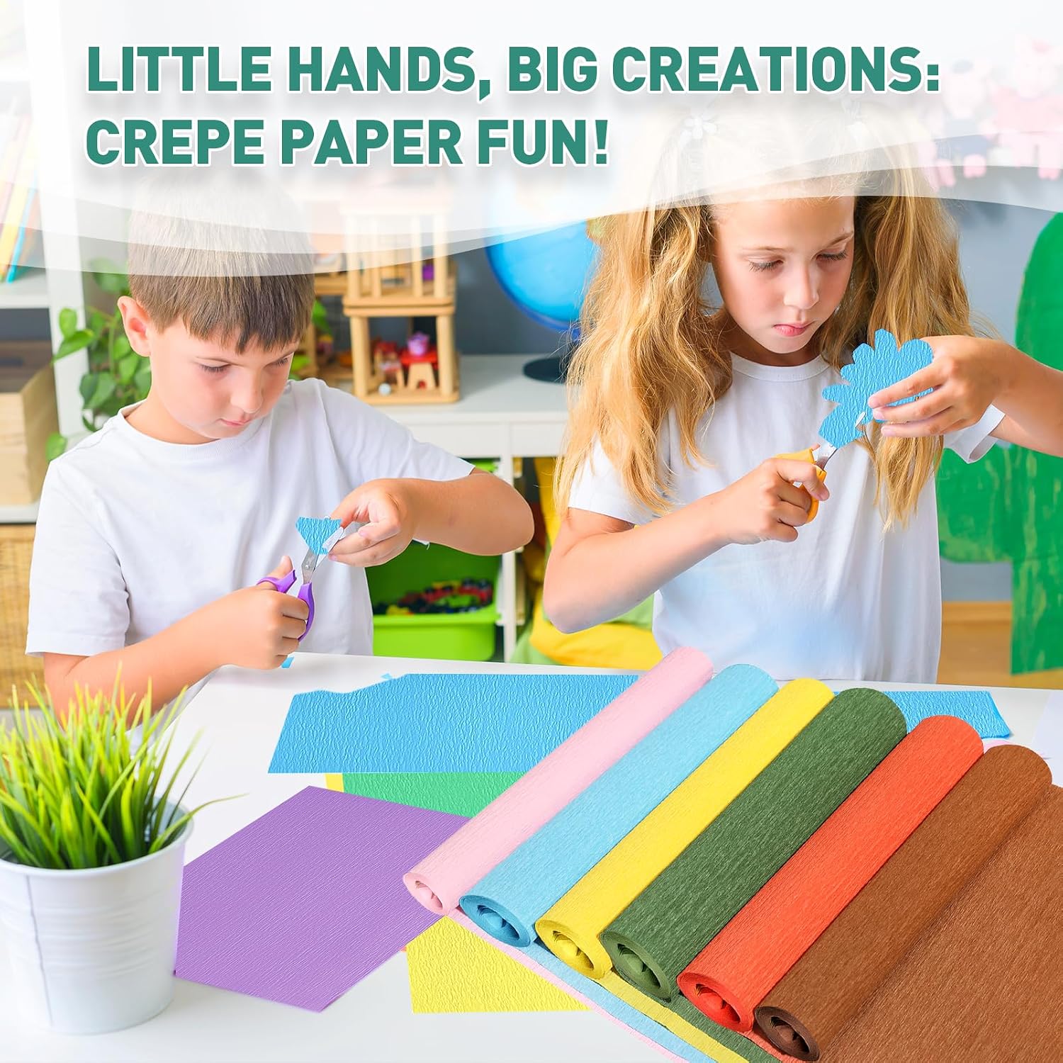 Crepe Paper Roll 8.2ft x 10in for Wedding Party Decor DIY Craft (Grass Green)