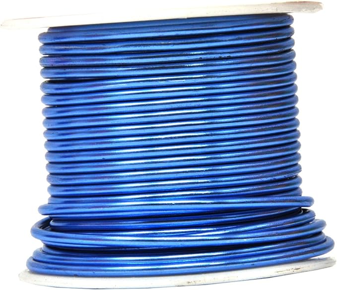 Mandala Crafts 12 Gauge Anodized Aluminum Craft Wire for Jewelry Making - 276 FT Colored Flexible Silver Copper True Blue Pink Ice Blue Green Wire - Bendable for Bonsai Armature Crafting Sculpting