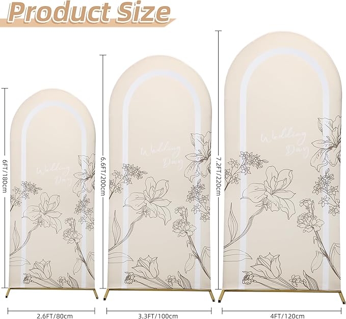 Wedding Arch Cover 7.2FT 6.6FT 6FT Spandex Arch Backdrop Cover Stretchy Backdrop for Wedding Birthday Party Decoration Baby Shower