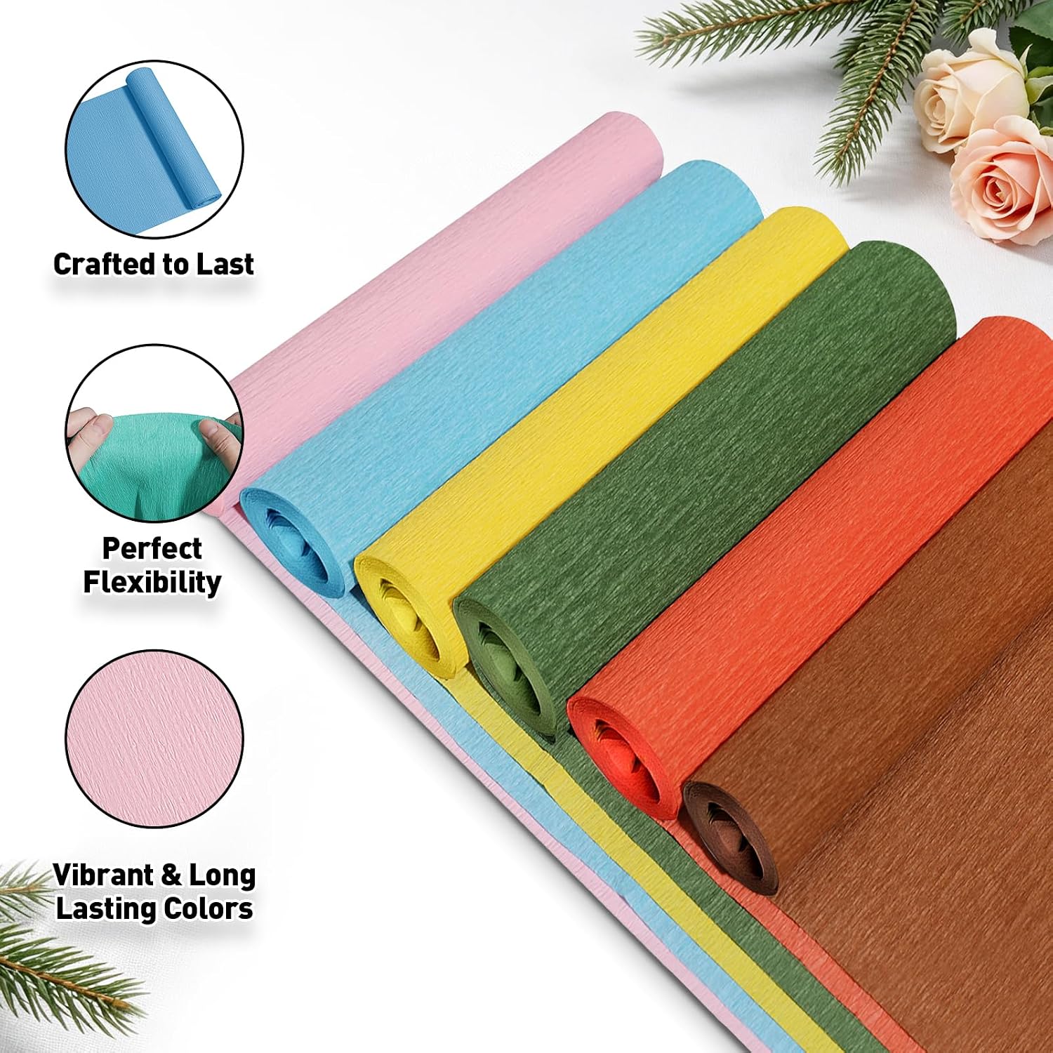 Crepe Paper Roll 8.2ft x 10in for Wedding Party Decor DIY Craft (Grass Green)