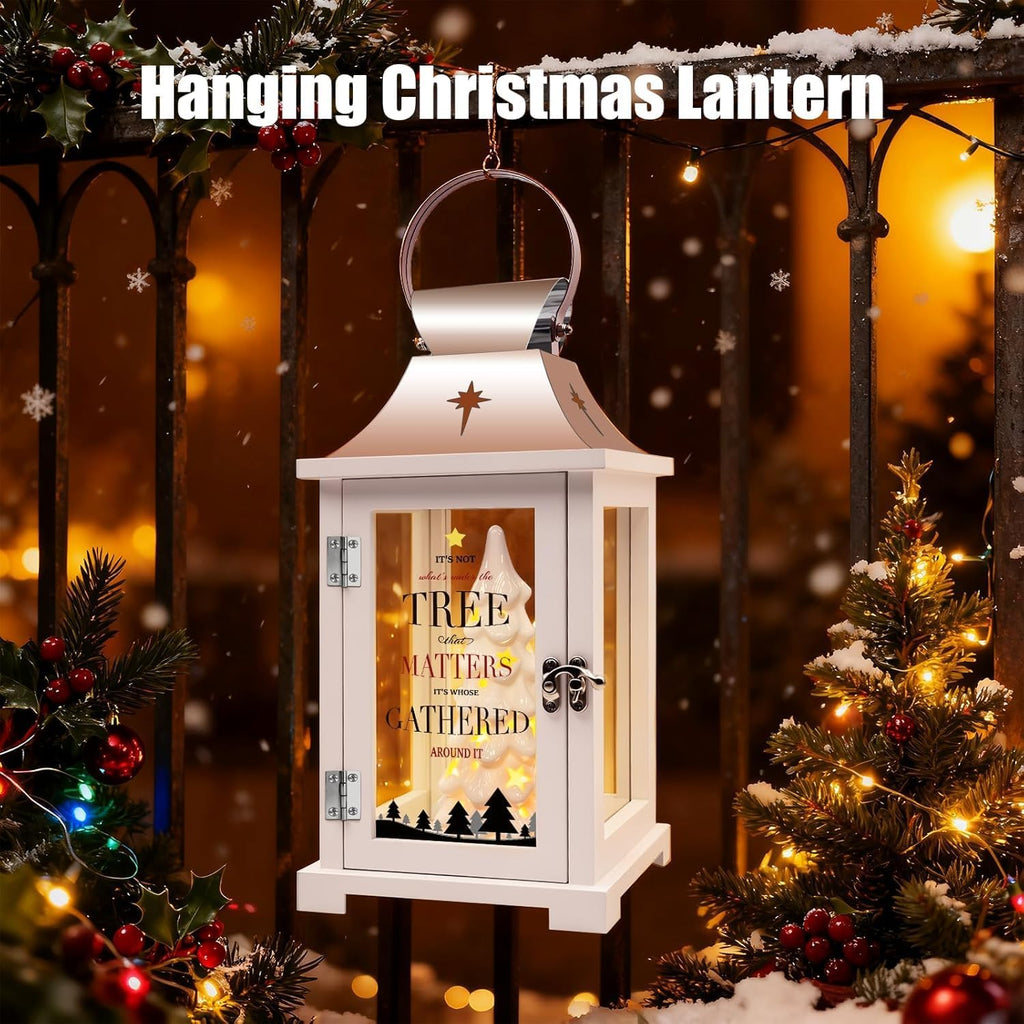 ceramic christmas tree that light up for table, close-up detail
