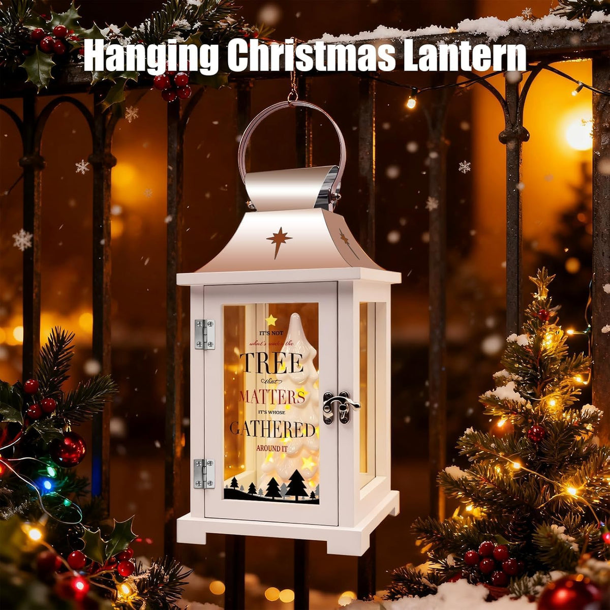 ceramic christmas tree that light up for table, close-up detail