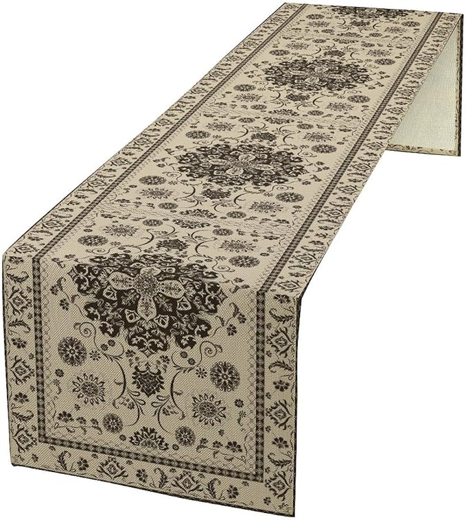 Boho Vintage Elegant Table Runner Farmhouse for Home Farmhouse Kitchen Table Dining Coffee Room Garden Party Wedding Decor 13x120in