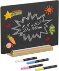 Uniclife A4 Tabletop Chalkboard Sign with Stand & Chalk Markers, 8.3 x 11.7 Inch, Double-Sided Wooden Chalk Board Sign for Tables, Large Reusable Message Board, Menu Board for Bar Restaurant Wedding