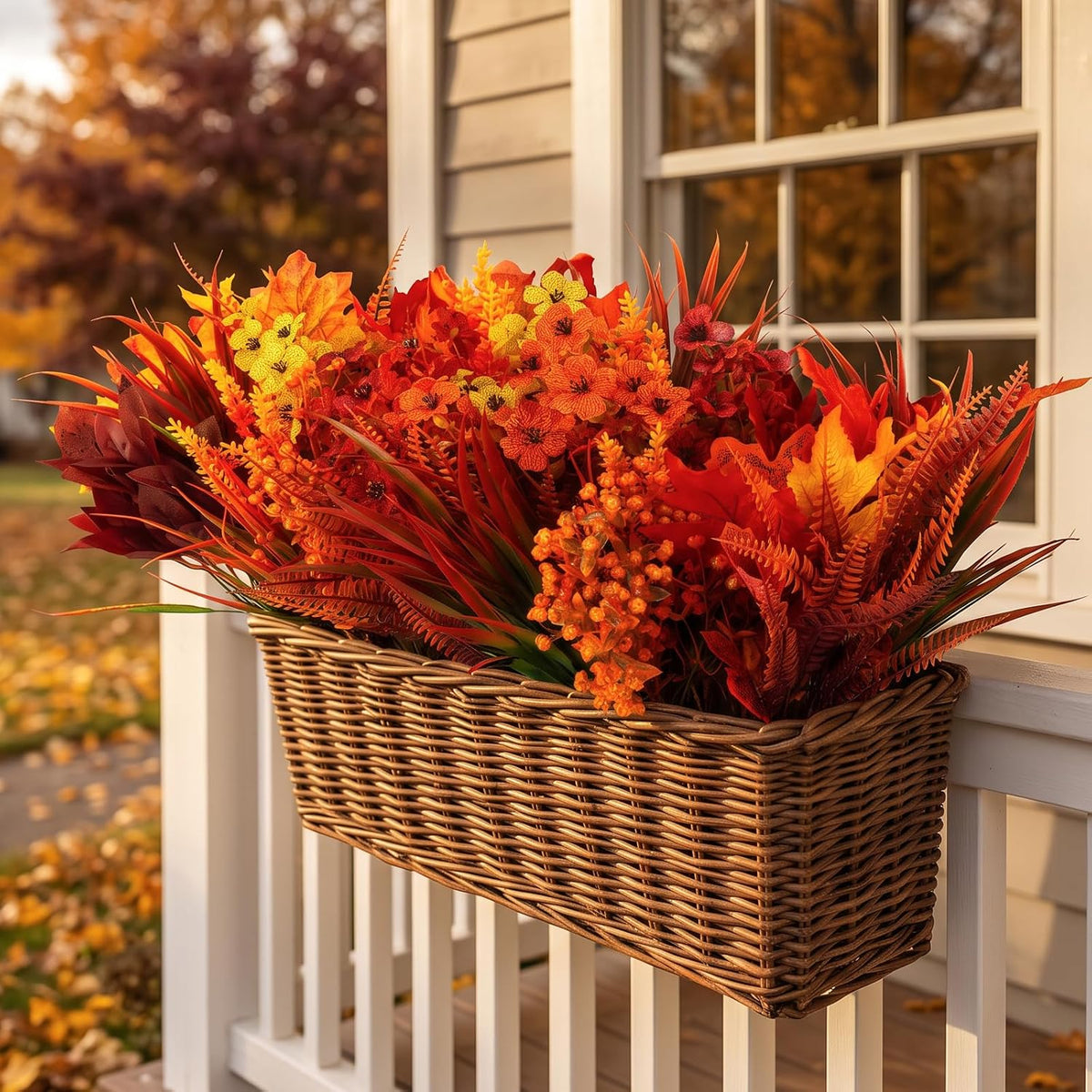 cewor fake fall flowers for outdoor uv resistant showing dimensions