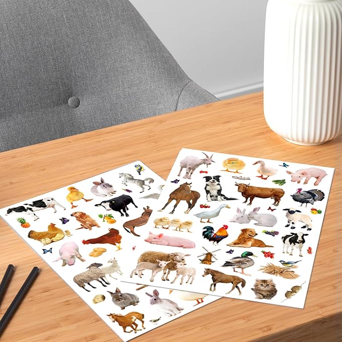Farm Animals Stickers 720 Count Farm Animal Barnyard Cow Sheep Chicken Stickers Party Favors Gifts Sticky Decor for Scrapbook Calendar Planner Gift Wrap Decor