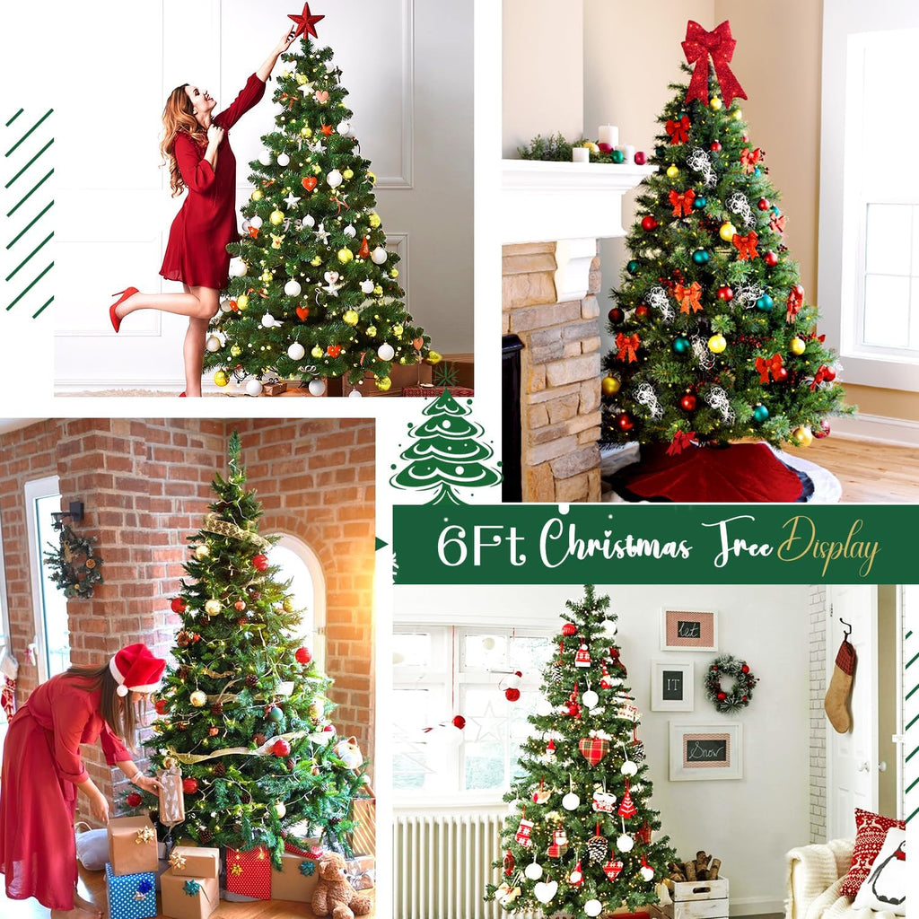 6ft artificial christmas tree, xmas tree with 1,000, package contents
