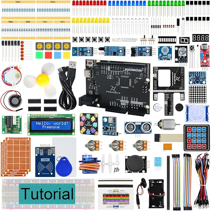 Freenove Complete Starter Kit with Board V5 Rev4 Mini (Compatible with Arduino IDE), Arm Cortex-M4 Microcontroller, 474-Page Detailed Tutorial, 343 Items, 90 Projects