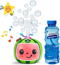 CoComelon NO Spill Musical Bubble Machine | Bubble Toy for Baby, Toddlers and Kids | Amazon Toys Exclusive with 16 oz of Extra Bubble Solution (Bubble Solution Bottle Colors Will Vary)