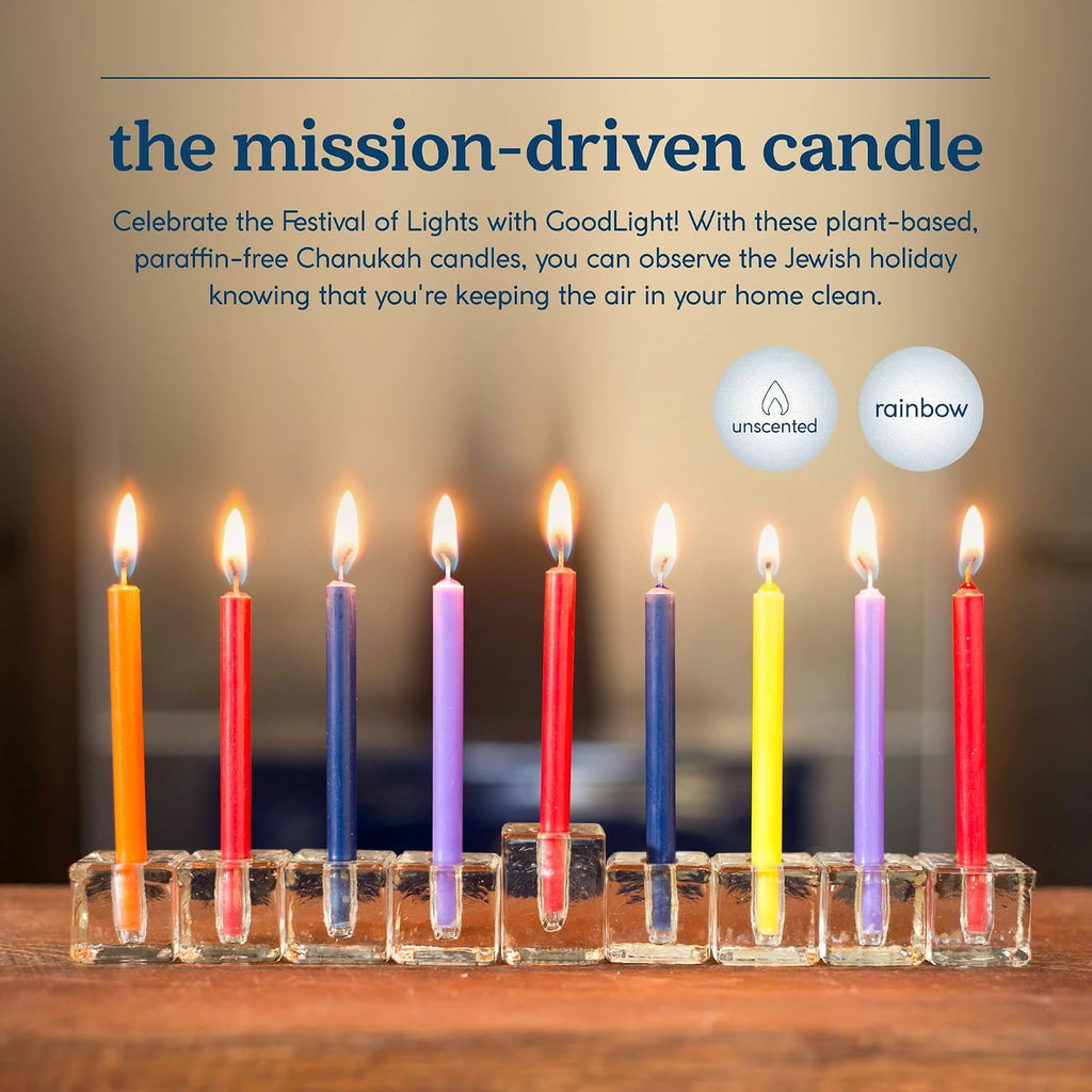 GoodLight Hanukkah (Chanukah) Candles | 45 Minute Burn Time | Dripless Paraffin Free Menorah Candles (45 Count)