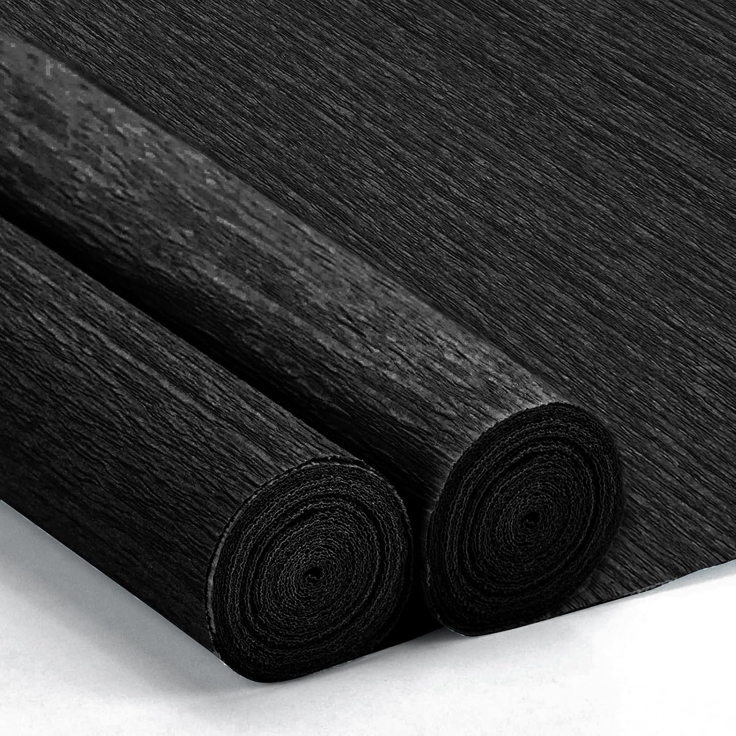 Crepe Paper Streamers 2 Rolls 10 x 98Inch (Black) | Crepe Paper Sheets for DIY Gift Colourful Paper Flower Wrapping Paper Crafts Birthday Wedding Holiday Party Decorations
