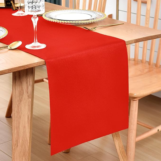 Farmhouse Red Table Runner Dining Table Runners 90 Inches Long Coffee Table Runner for Dresser Living Room Bedroom Holiday Party Banquet 12X90 Inch