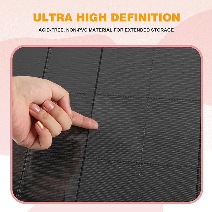 20-Pocket Card Binder, Trading Card Binder Holds 2000 Cards, Premium Zippered Trading Card Album Compatible with TCG, Game & Sports Cards (Ivory White)