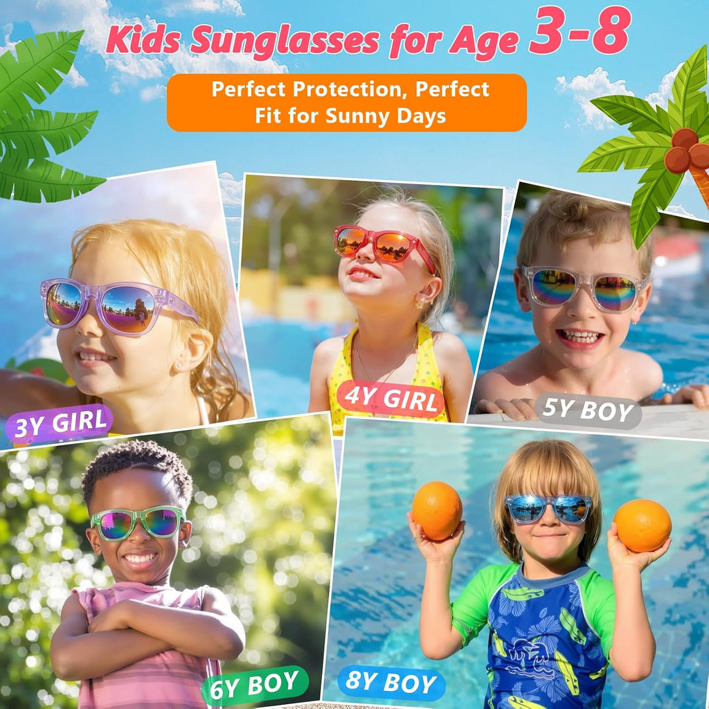 Kids Sunglasses Bulk Party Favors - 24Packs Boys Girls Sunglasses for Kids Age 3-8, Neon Sunglass with UV400 Protection, Goodie Bags Stuffers for Kid Birthday Party Supplies, End of Year Student Gifts