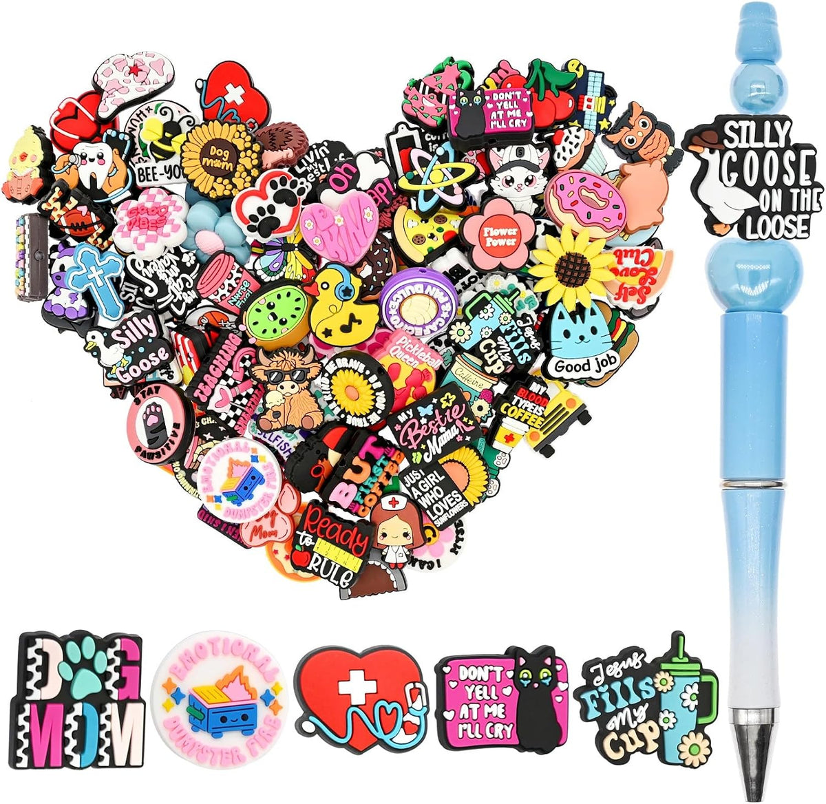 silicone focal beads bulk focal beads for keychain, main product view