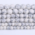 Natural White Turquoise Stone Beads Gemstone Round Crystal Energy Jade Beads Stone Beads for Jewelry Making DIY Bracelet Necklace Jewelry Making 1 Strand 15.5inch 35PCS 10MM