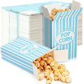 Xinnun 200 Pcs Paper Popcorn Boxes 1 oz Close Top Oil Proof Disposable Popcorn Container 6 x 4 x 2 Inch Stripes Leak Proof Popcorn Boxes for Party Movie Party Theater Night Birthday (Blue)