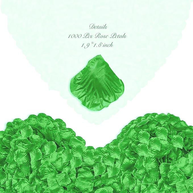 1000 Pieces Artificial Silk Rose Petals Flower Decoration Wedding Party (Light Green)