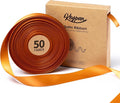 Satin Ribbon 7/8 Inch x 50 Yards Ginger Double-Faced Polyester Ribbons for Crafts Flower Bouquet Gift Wrapping Wedding Invitation