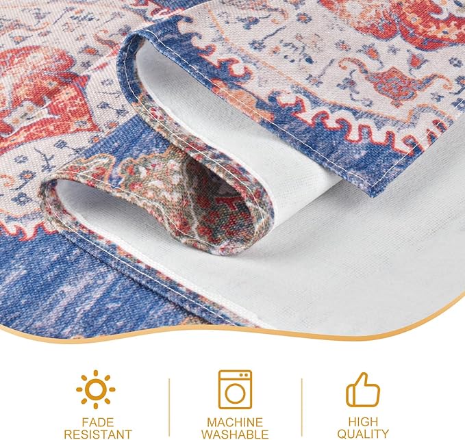 Snycler Table Runner Boho Table Runners Vintage Elegant Farmhouse Table Center Linen Decor for Home Dining Party Entrance (13x72 Inch) Navy Blue