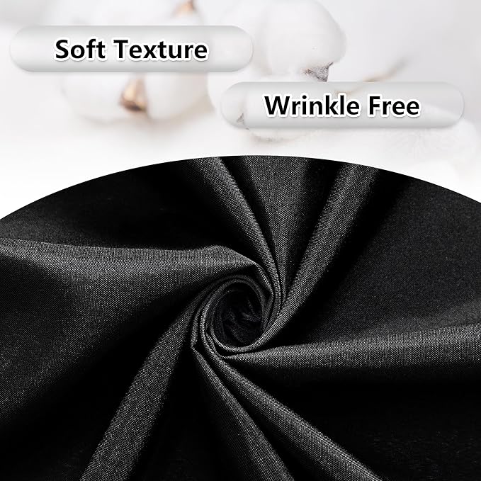 MEETSKY Black Backdrop Curtain for Party Backdrop Drapes Panels with Rod Pockets Polyester Fabric Curtain Backdrop Black Birthday Party Home Decor for Boys Teens Men, 5ft x 10ft, 2 Panels