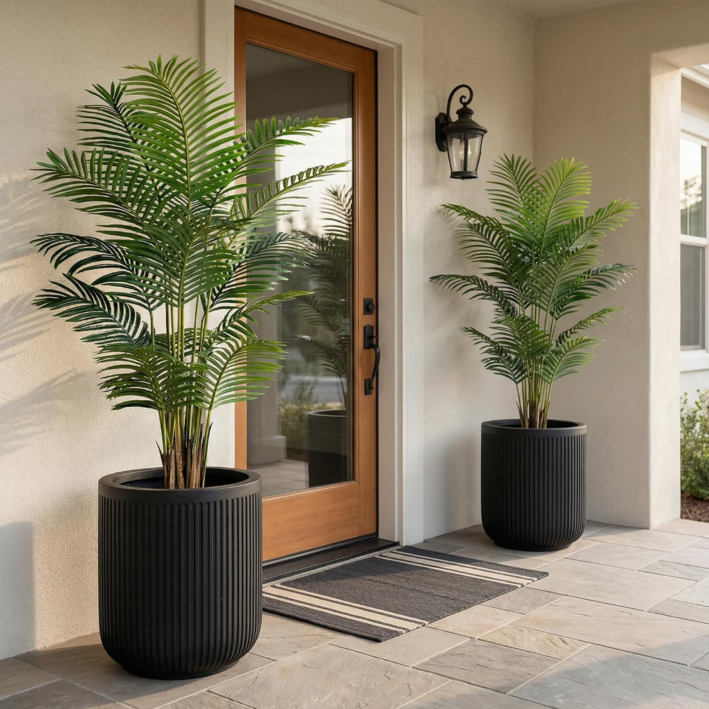 6ft 2-pack artificial areca palm plant in pot, side view