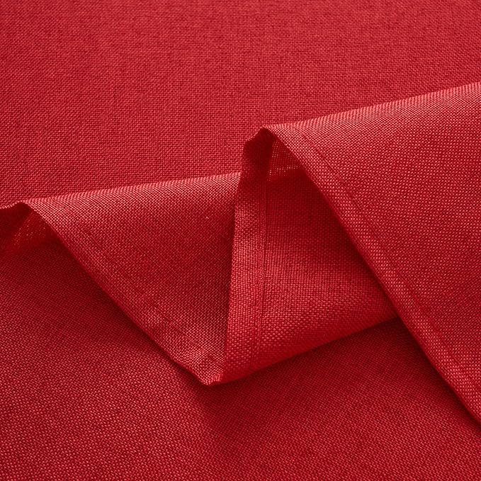 NLMUVW Red Linen Tablecloth Rectangle, Christmas Table Cloth Water Resistant Textured Table Cover for Kitchen Dining Coffee Party, 54 x 84 Inch