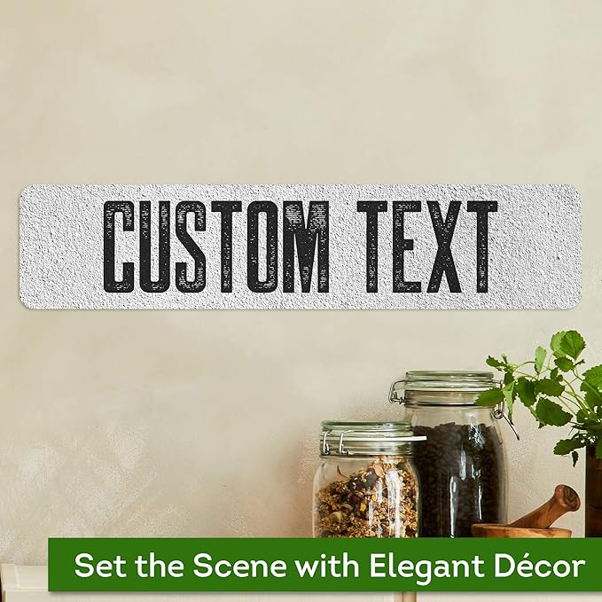 Custom Sign, Custom Street Sign, 11 Font Colors, 13 Font Styles, 4 Hole Options, 22 Sizes, 4x18 Inches, Rust Free DiBound, Fade Resistant, Made in USA by My Sign Center (Concrete)