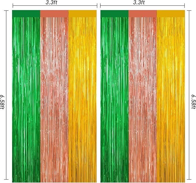 GCB 2Pack Blue Red Foil Curtain Backdrop Blue Metallic Tinsel Foil Fringe Curtains Photo Booth Props for Birthday Wedding Engagement Baby Shower Bachelorette Xmas Holiday Celebration Party Decors