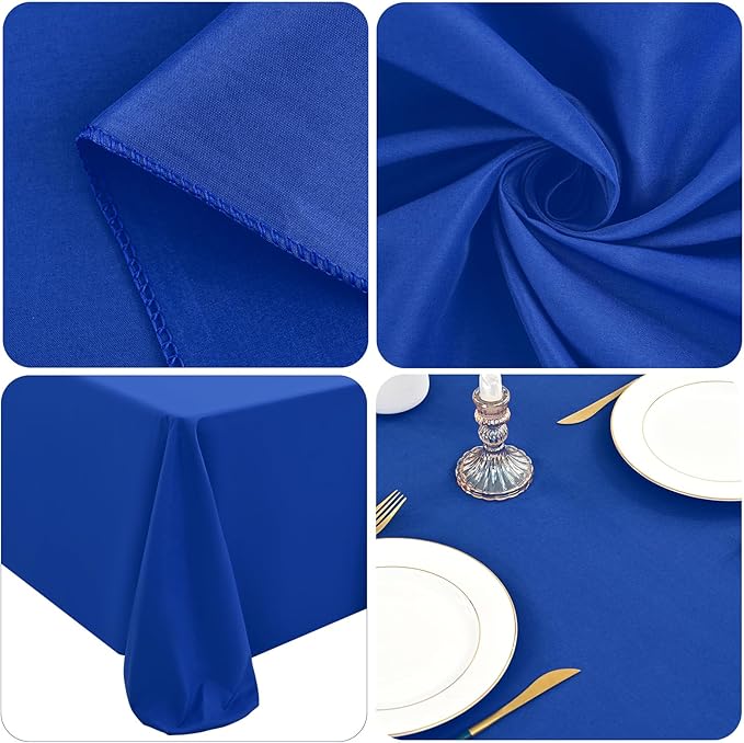 12 Packs 90 x 132 Inch Tablecloth, Royal Blue Polyester Table Cloth for 6ft Rectangle Tables,Washable Fabric TableCover for Wedding Banquets Parties Buffet Dining Table