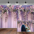 9x6ft Purple Flower Wedding Photography Backdrop Lavender Floral Wedding Bridal Photography Backdrop Anniversary Birthday Baby Shower Girl Party Banner Photo Booth Props Background Wall Decor
