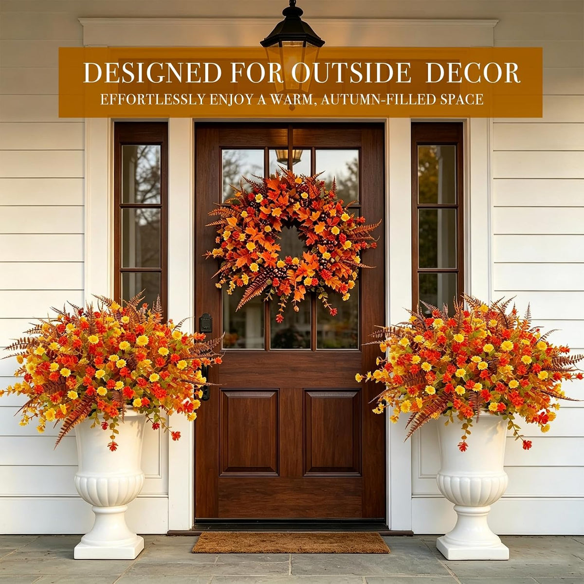 20 bundles artificial fall flowers for outdoors fall, close-up detail